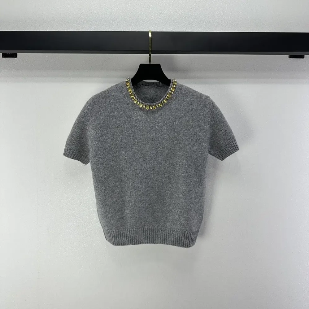 Prada Wool And Cashmere Crew-Neck Sweater for Women in Grey