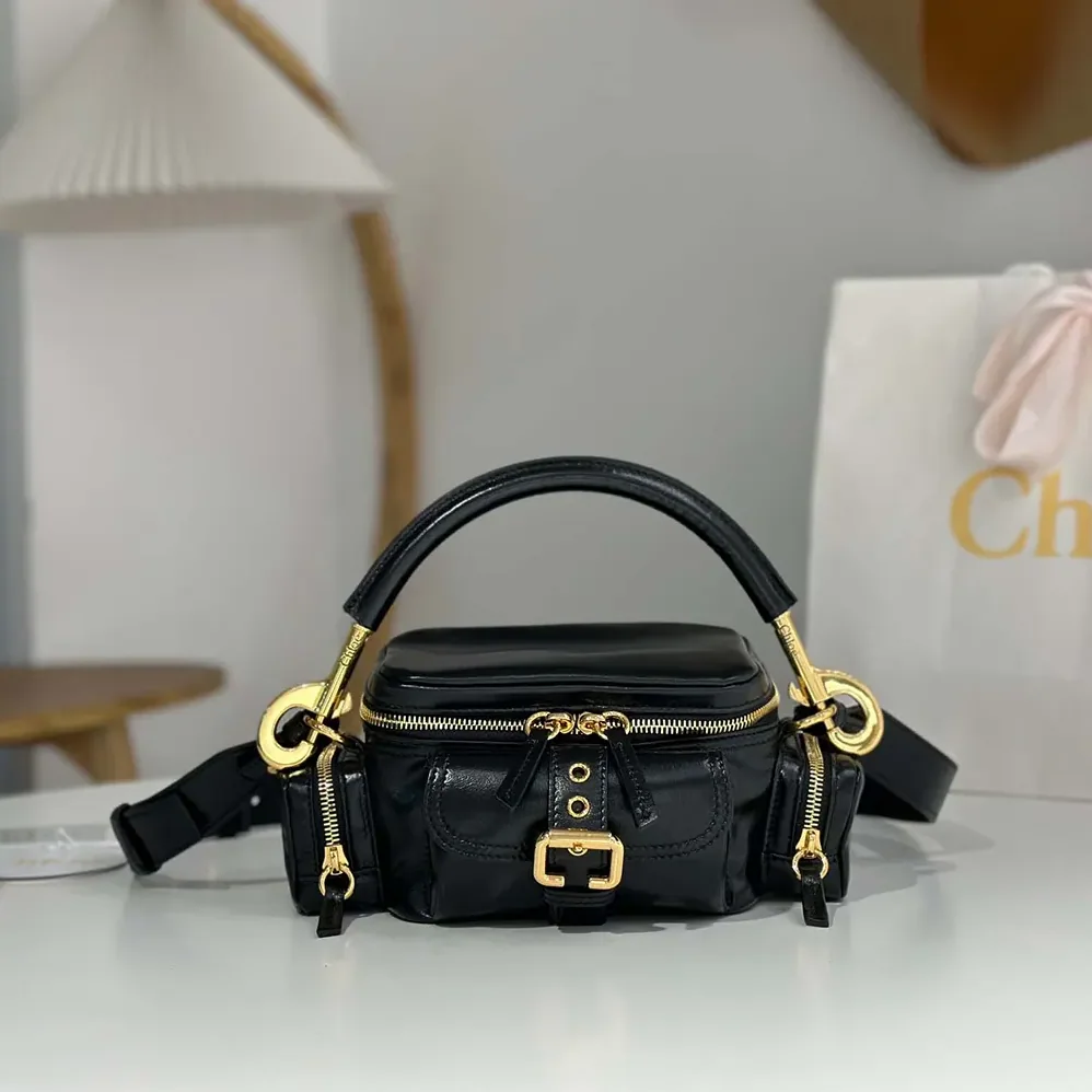 Chloe Small Camera Bag in Shiny Leather for Women in Black Chloe Small Camera Bag in Shiny Leather for Women in Black