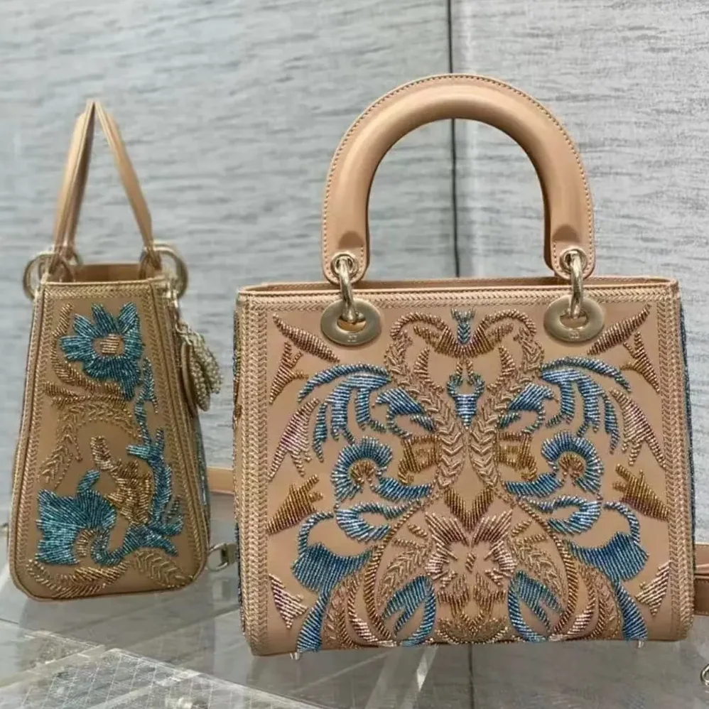 Dior Small Lady Bag Calfskin Embroidered with Multicolor Small Flowers for Women Dior Small Lady Bag Calfskin Embroidered with Multicolor Small Flowers for Women