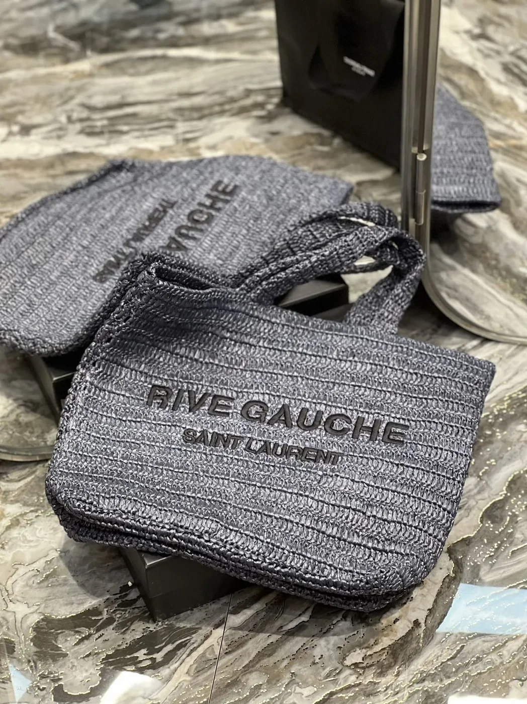 Saint Laurent Rive Gauche Supple Tote Bag Grey Saint Laurent Rive Gauche Supple Tote Bag Grey