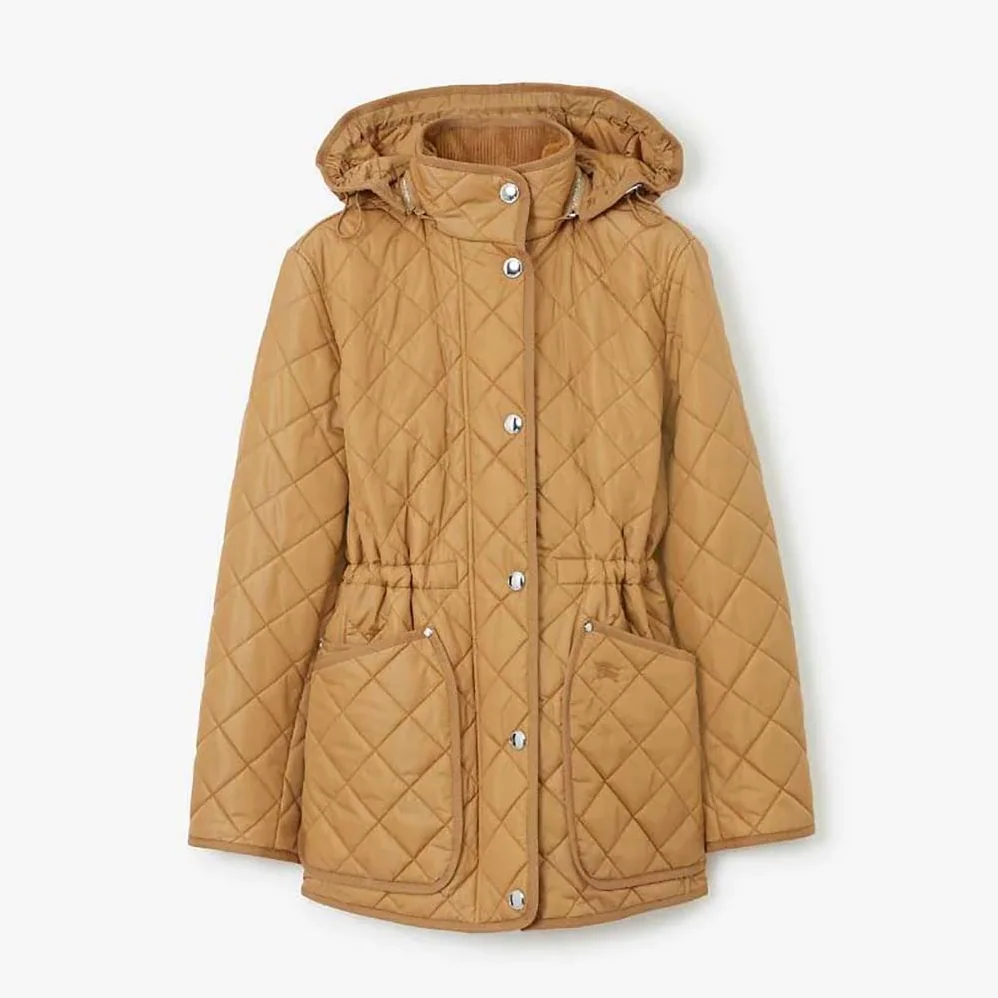 Burberry Diamond Quilted Nylon Jacket for Women in Brown Burberry Diamond Quilted Nylon Jacket for Women in Brown