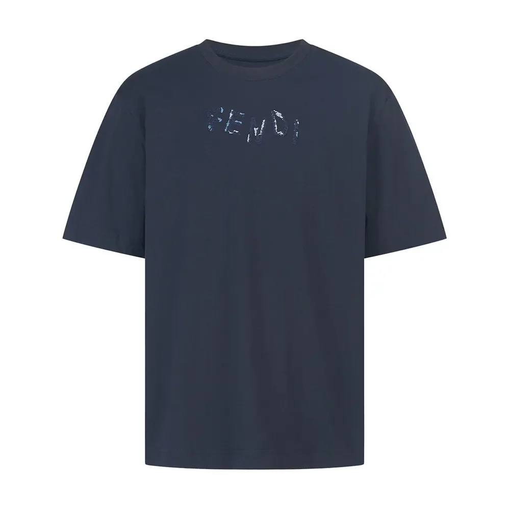 Fendi Dark Blue Cotton T for Men in shirt