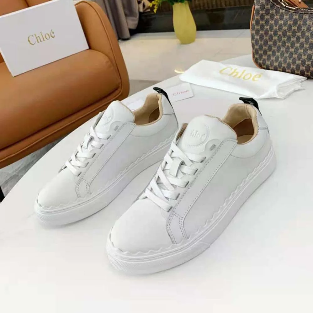 Chloe Lauren Sneaker in Smooth Calfskin for Women in White