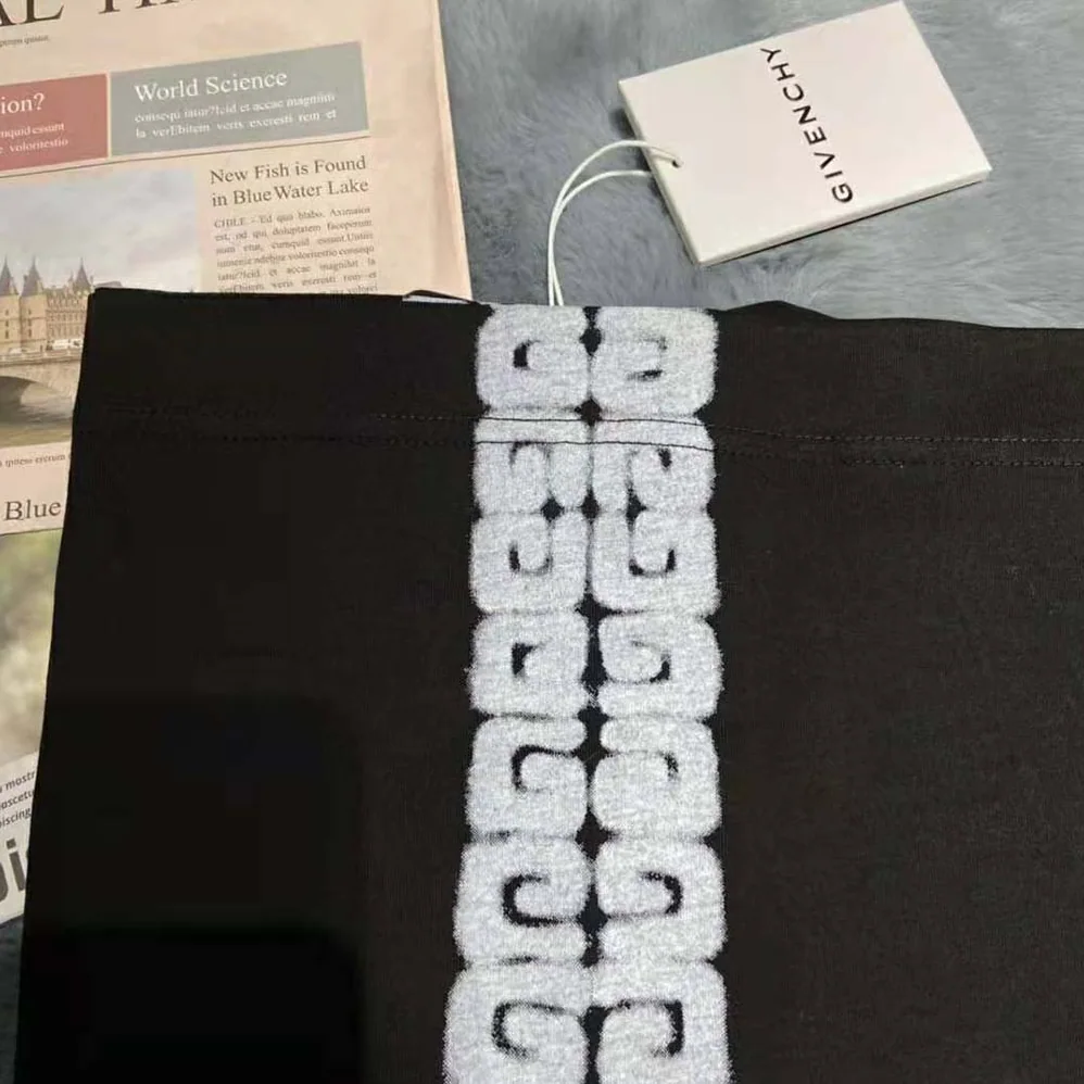 Givenchy T-shirt with Tag Effect 4G Webbing for Men in Black