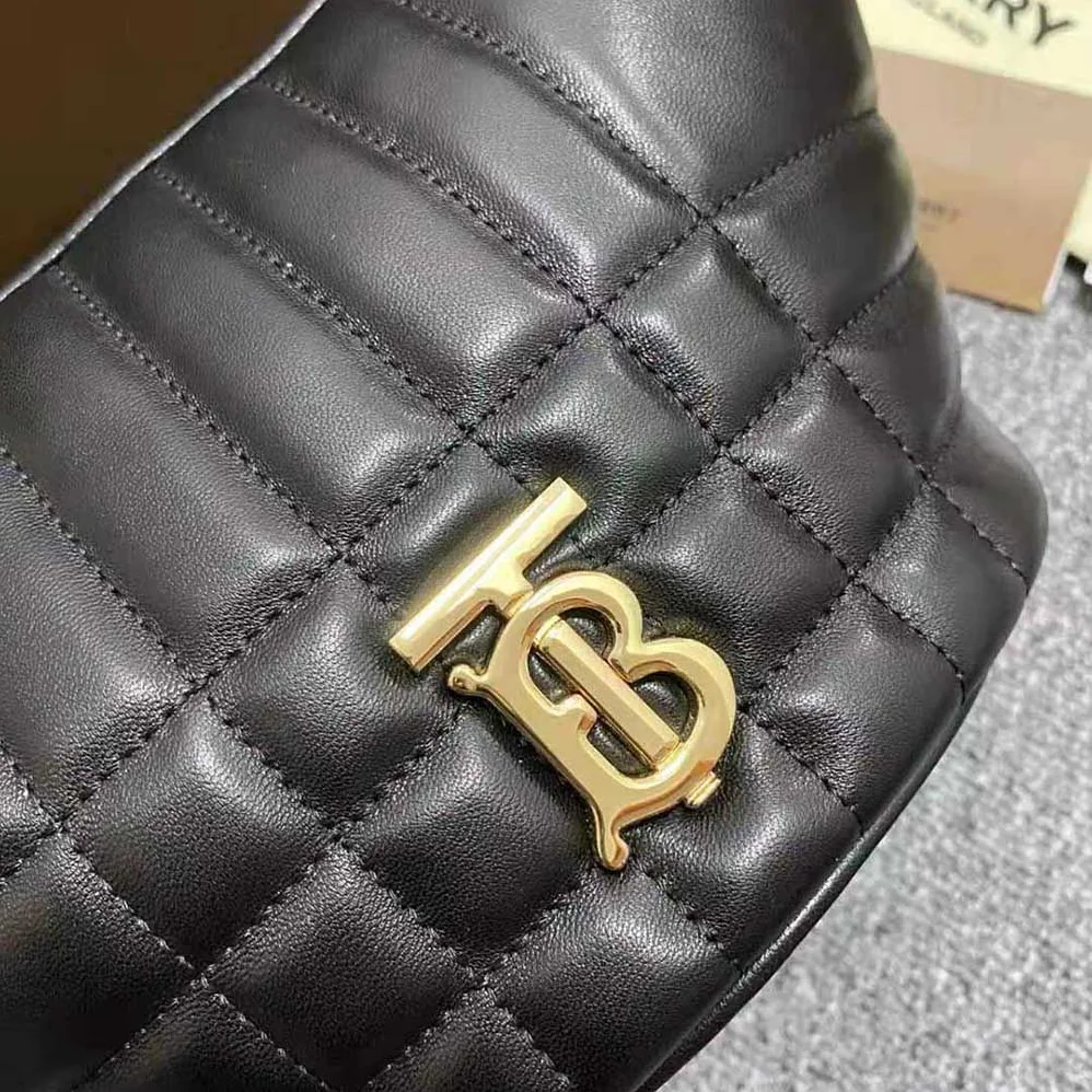 Burberry Small Quilted Lambskin Crescent Lola Bag for Women in Black Burberry Small Quilted Lambskin Crescent Lola Bag for Women in Black