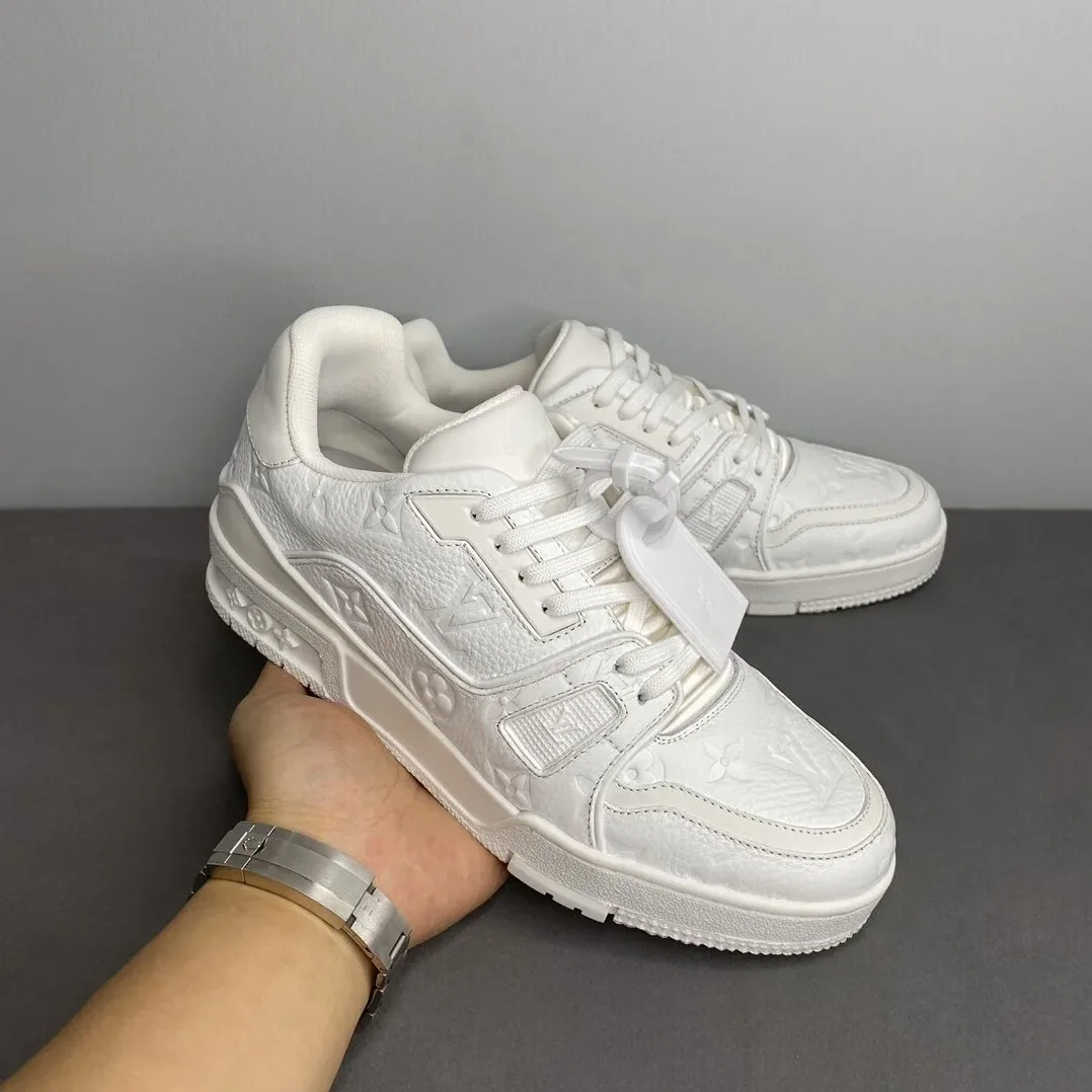 Louis Vuitton Trainer Sneaker Mix Of Materials White Virgil Abloh Louis Vuitton Trainer Sneaker Mix Of Materials White Virgil Abloh