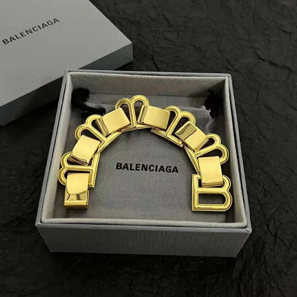 Balenciaga Hourglass Bracelet in Gold Brass for Women Balenciaga Hourglass Bracelet in Gold Brass for Women