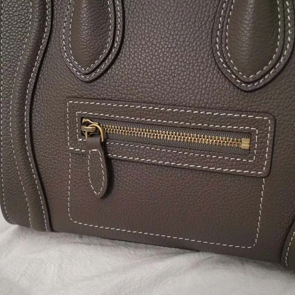 Celine Nano Luggage Bag in Drummed Calfskin for Women in Brown