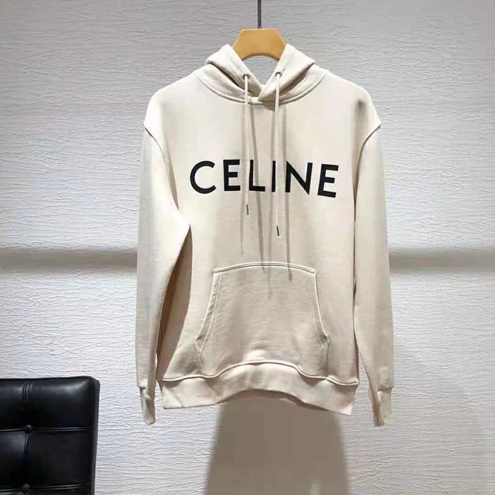 Celine Loose Celine Sweatshirt in Cotton Fleece for Women in Beige