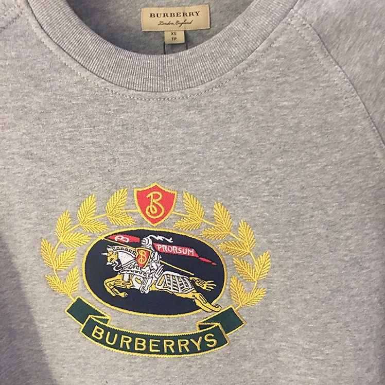 Burberry Embroidered Archive Logo Jersey Sweatshirt for Unisex in Silver