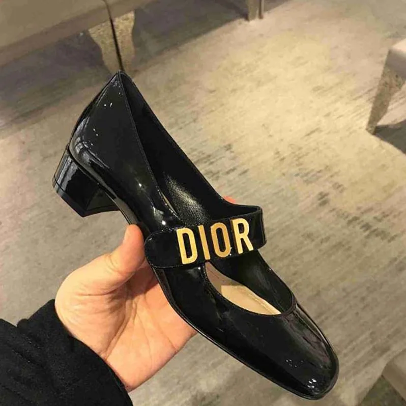 Dior Dior Baby-D Ballet Pump Black Patent Calfskin for Women