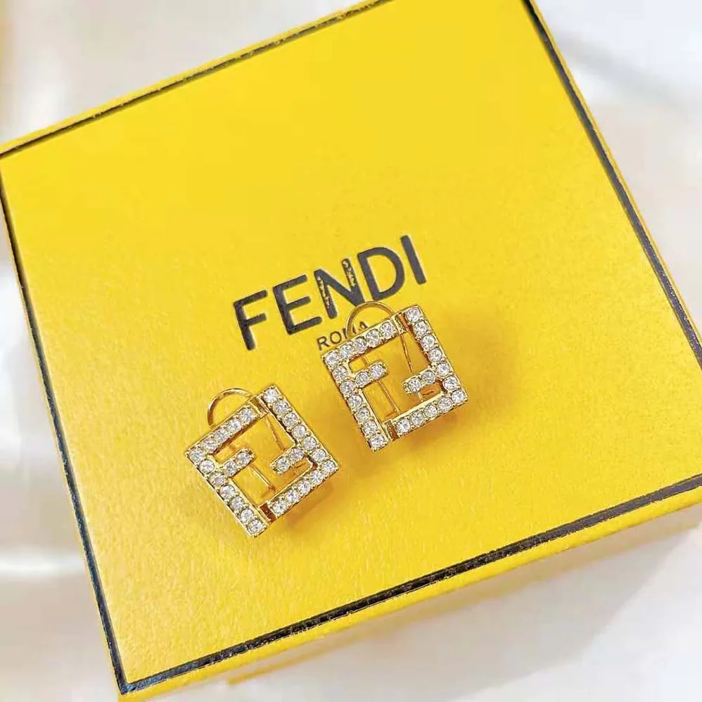 Fendi FF Earrings Gold for Women in Colored Fendi FF Earrings Gold for Women in Colored