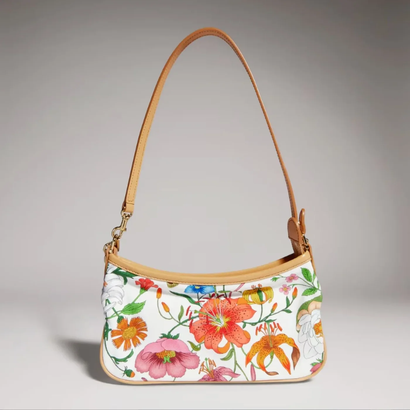 Gucci Gossip Small Shoulder Bag in White/ Multicolor Gold Hardware