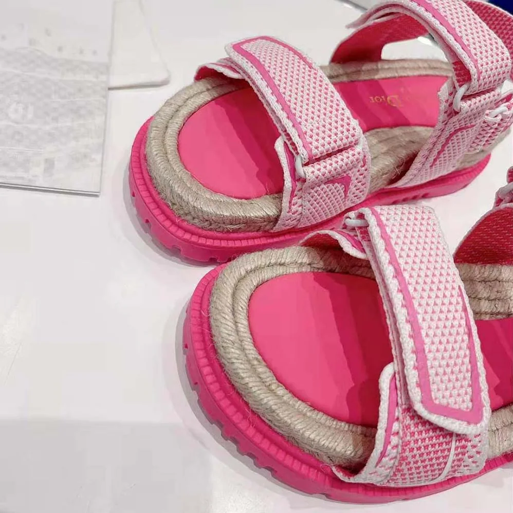 Dior Dioract Sandal White and Bright Pink Technical Mesh and Rubber for Women