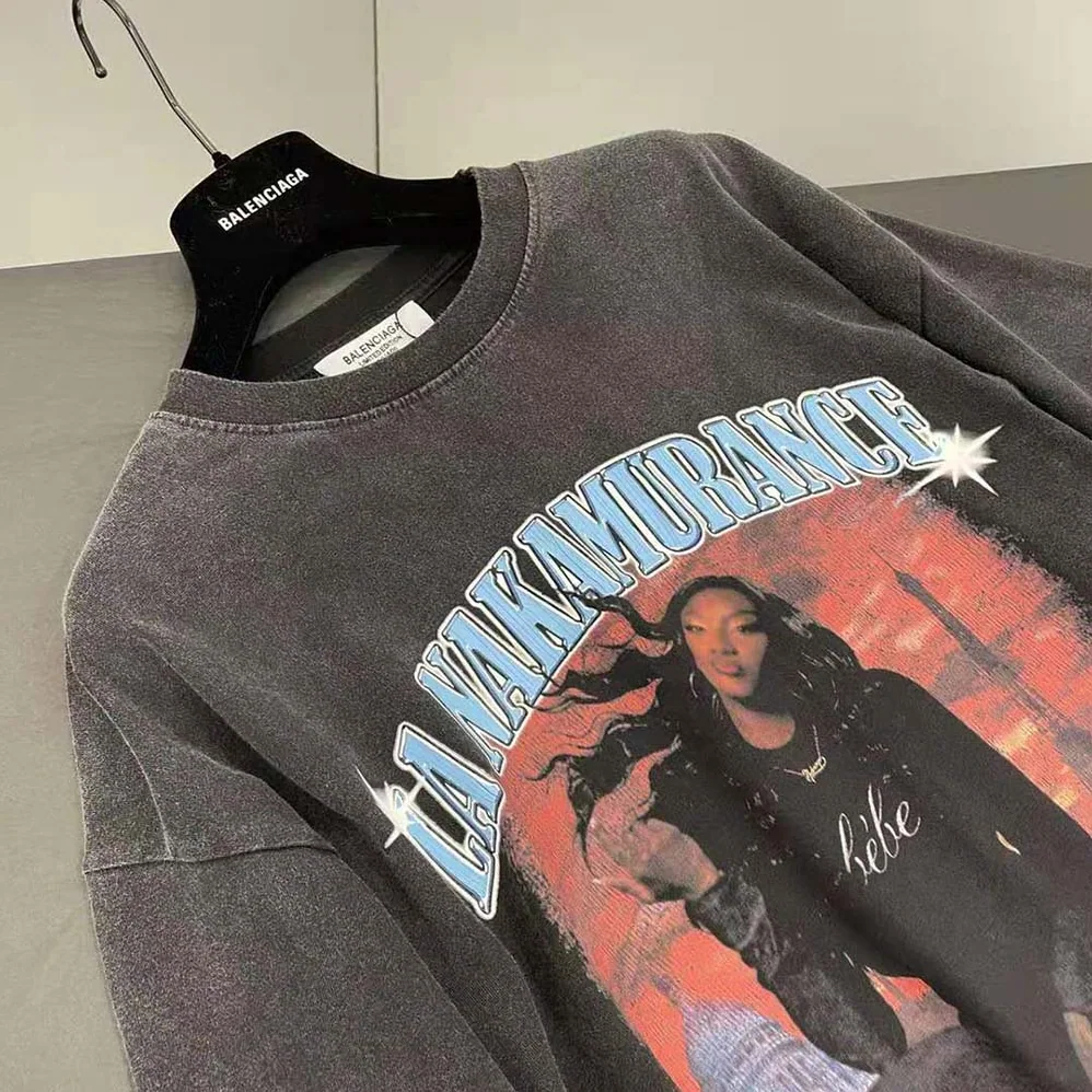 Balenciaga Music Aya Nakamura Merch T-shirt Large Fit in Black for Women Balenciaga Music Aya Nakamura Merch T-shirt Large Fit in Black for Women
