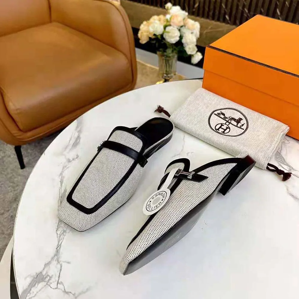 Hermes in H Canvas and Calfskin for Women in Black Hermes in H Canvas and Calfskin for Women in Black