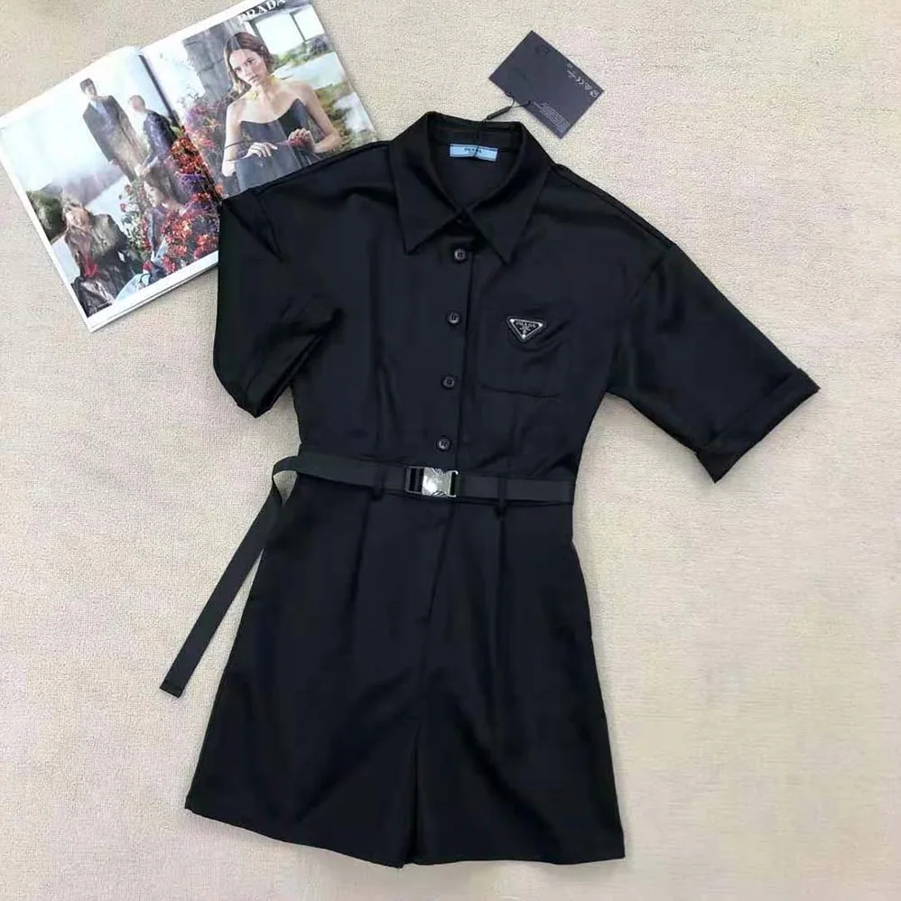Prada Re-Nylon Playsuit for Women in Black