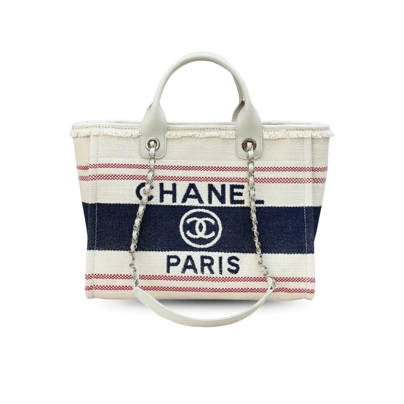 Chanel Deauville Large Tote Bag in Beige Gold Hardware