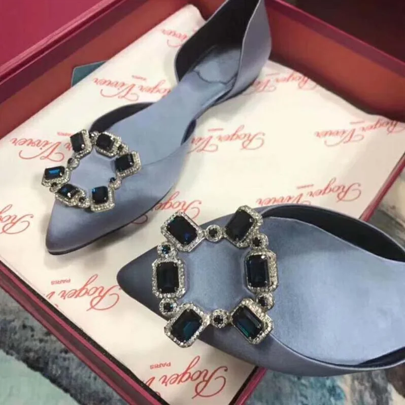 Roger Vivier Shoes Dorsay Crown Jewels Ballerinas for Women in Blue Roger Vivier Shoes Dorsay Crown Jewels Ballerinas for Women in Blue