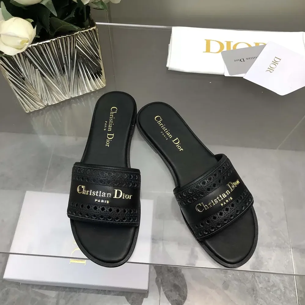 Dior Black Calfskin with Openwork Microcannage Motif for Women