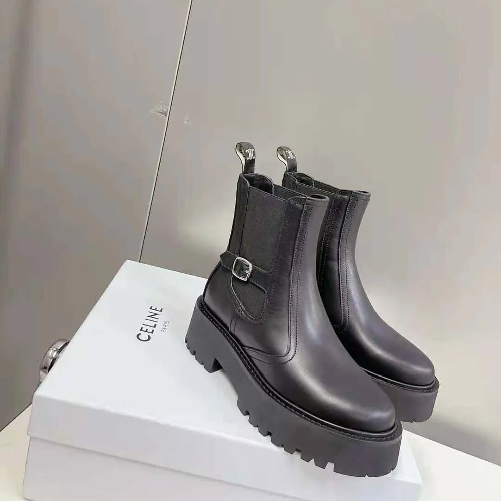 Celine Bulky Chelsea Boot in Calfskin for Women in Black Celine Bulky Chelsea Boot in Calfskin for Women in Black
