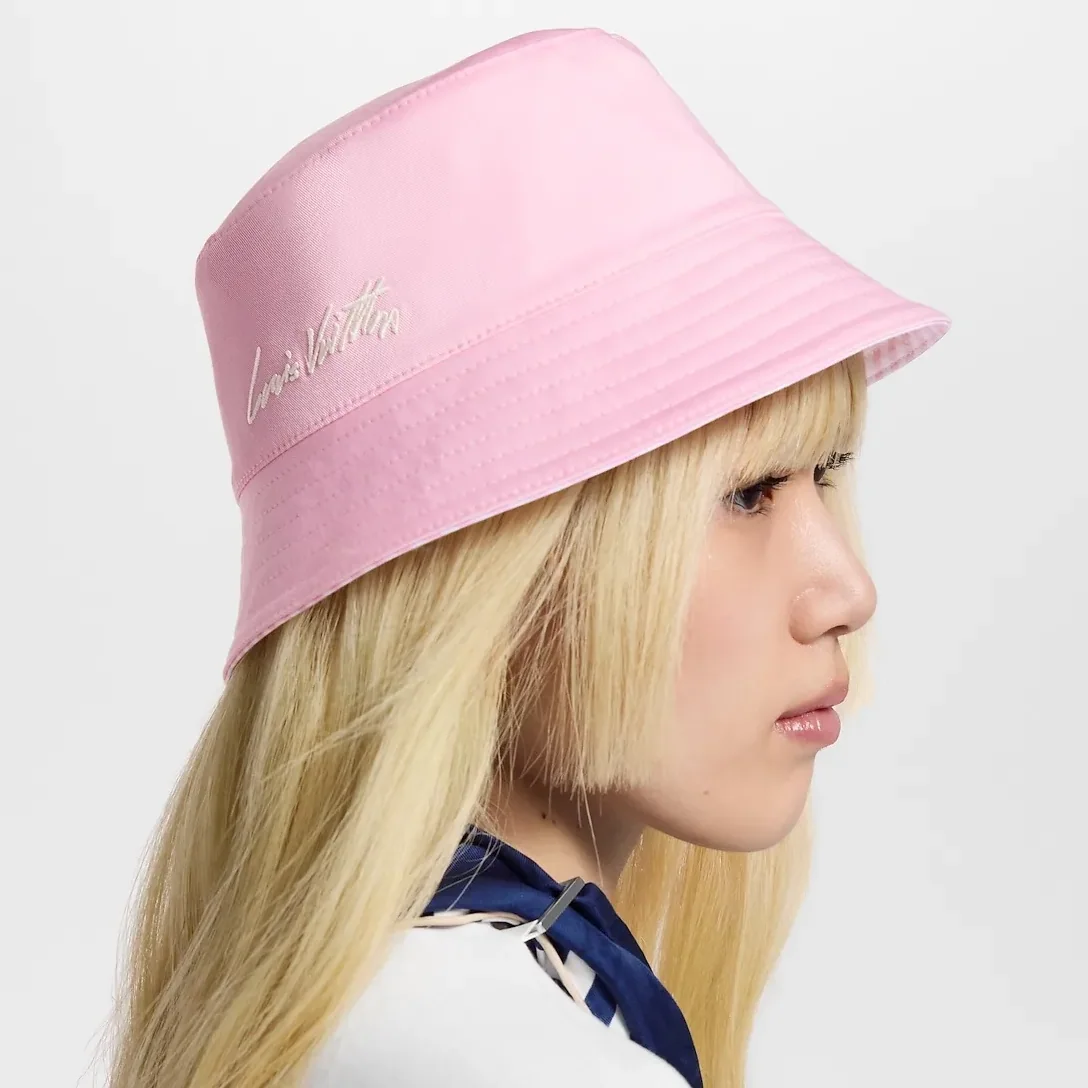 Louis Vuitton LV League Striped Bucket Hat Pink