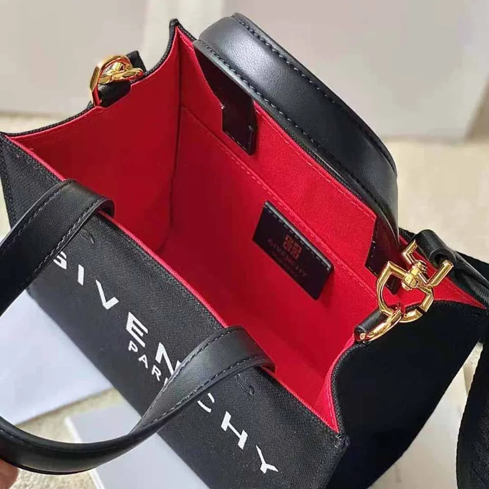 Givenchy Mini G Tote Shopping Bag in Canvas for Women in Black Givenchy Mini G Tote Shopping Bag in Canvas for Women in Black