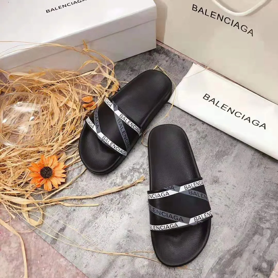 Balenciaga Monogram Pool Slide Sandals Pool Slide in Rubber for Men