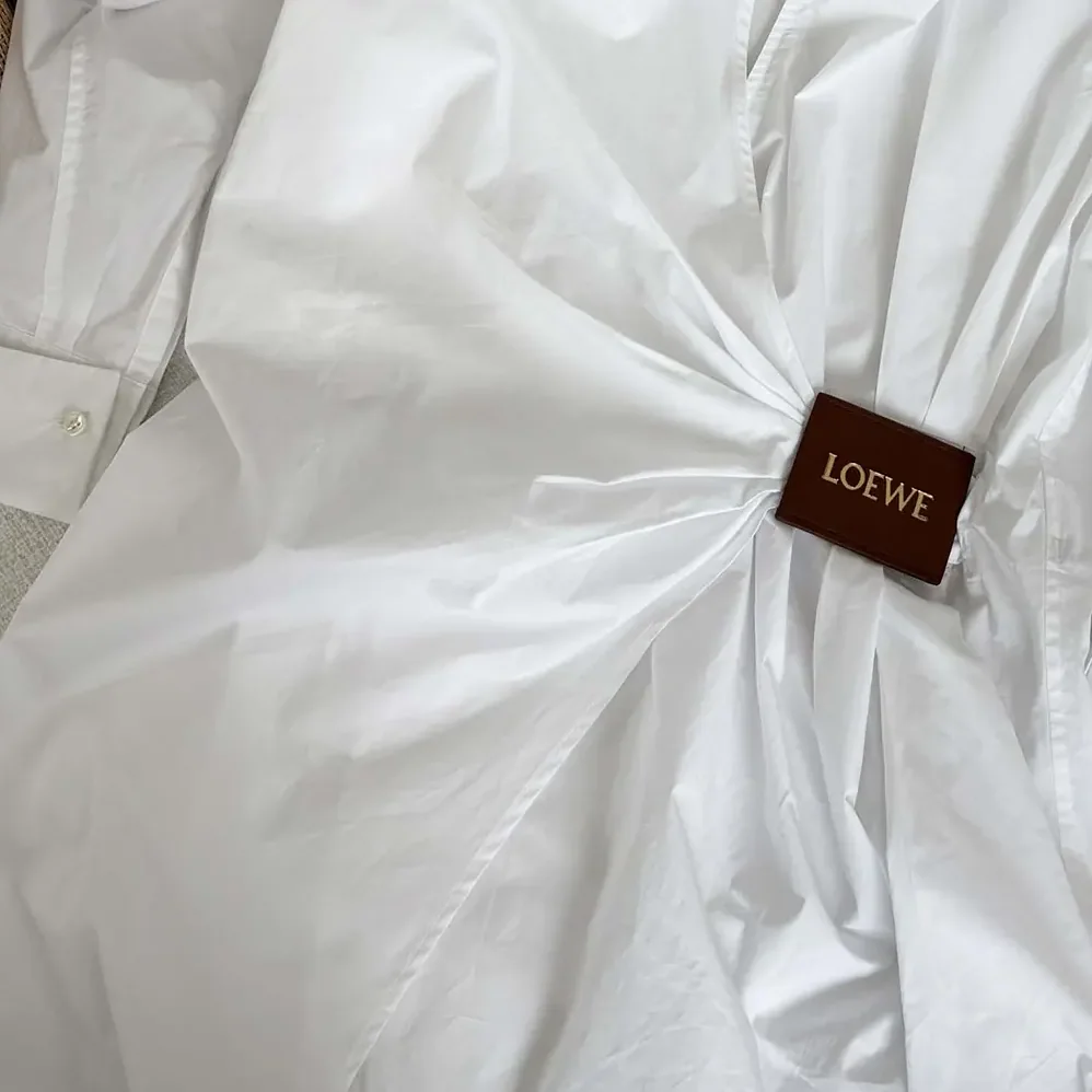 Loewe Draped Shirt in Cotton for Women in White