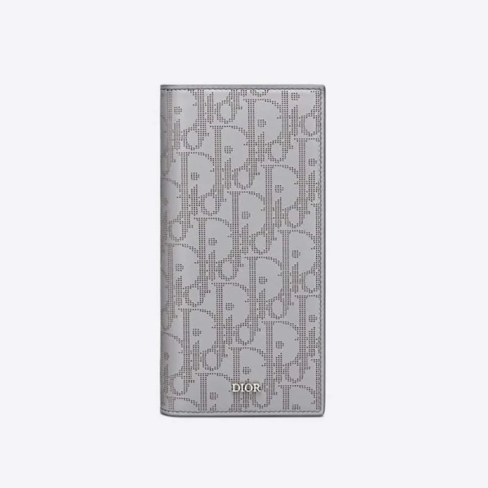 Dior Vertical Long Wallet Gray Dior Oblique Galaxy Leather for Men Dior Vertical Long Wallet Gray Dior Oblique Galaxy Leather for Men