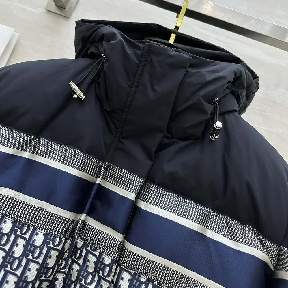 Dior Reversible Cropped Puffer Jacket Blue and Ecru Dior Oblique Quilted Technical Taffeta for Men