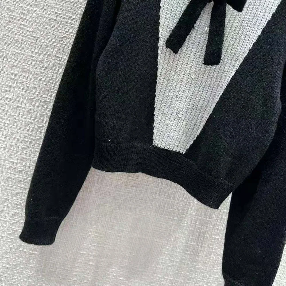 Celine Cardigan with Bow in Alpaca for Men in Black