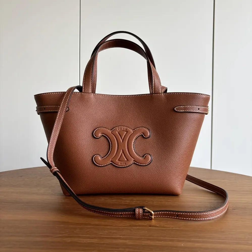 Celine Mini Cabas Anais Cuir Triomphe in Grained Calfskin for Unisex in Brown Celine Mini Cabas Anais Cuir Triomphe in Grained Calfskin for Unisex in Brown