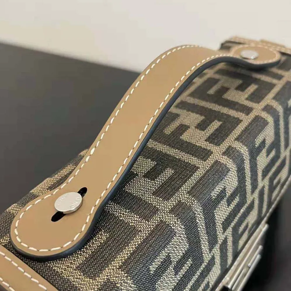 Fendi Baguette Soft Trunk Brown FF Fabric Bag for Men