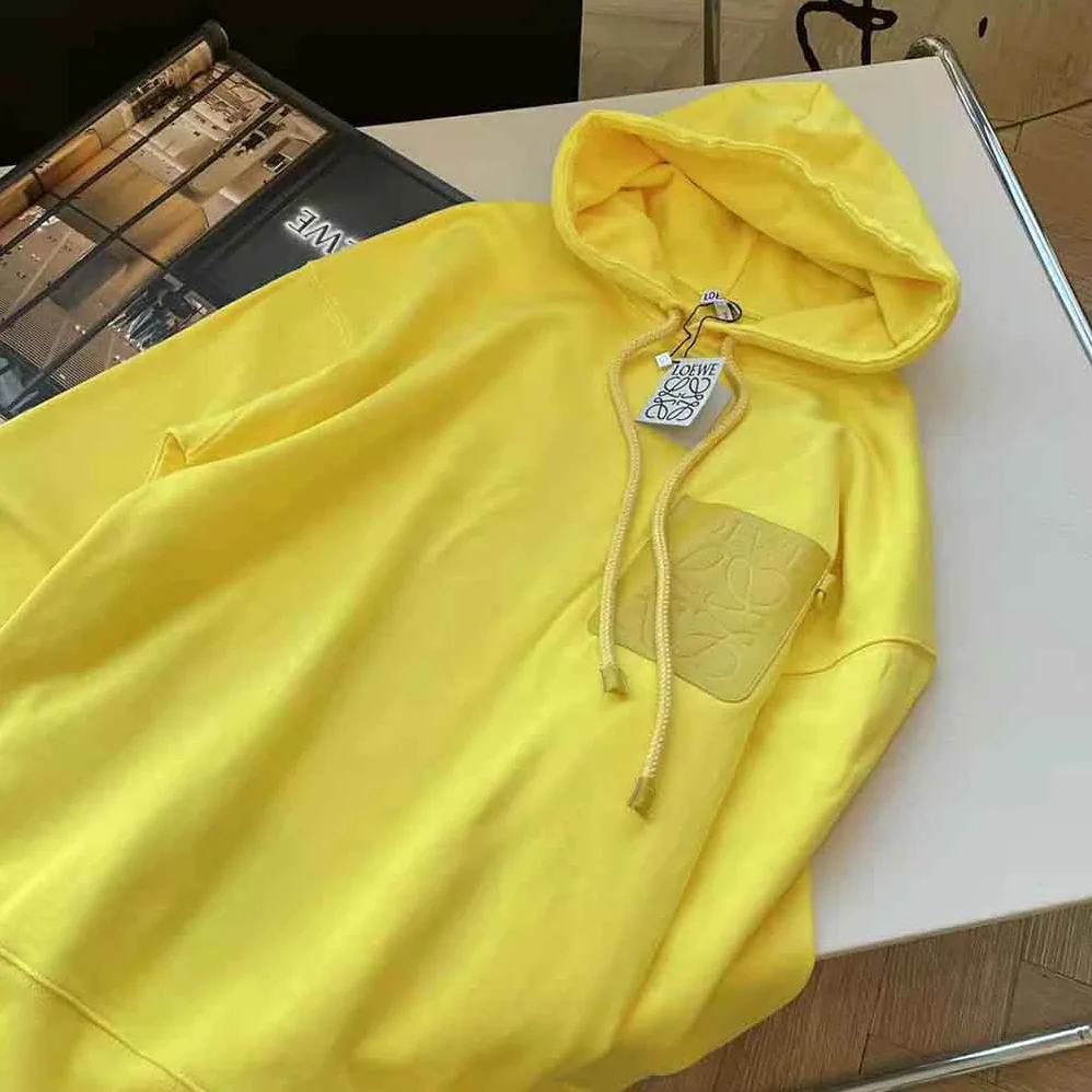 Loewe Anagram Patch Hoodie in Cotton for Women in Yellow