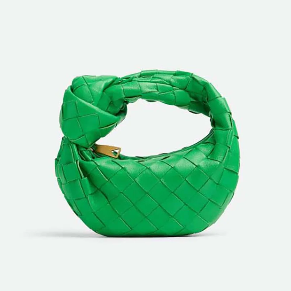 Bottega Veneta Candy Jodie Micro Intrecciato Leather Top Handle Bag for Women in Green Bottega Veneta Candy Jodie Micro Intrecciato Leather Top Handle Bag for Women in Green