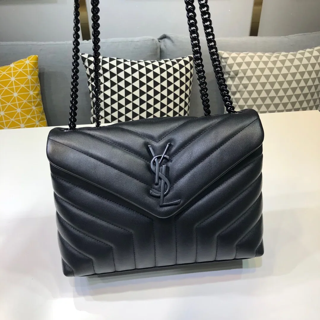 Saint Laurent Loulou Small Chain Bag In Matelassé Y Black in YSL Saint Laurent Loulou Small Chain Bag In Matelassé Y Black in YSL