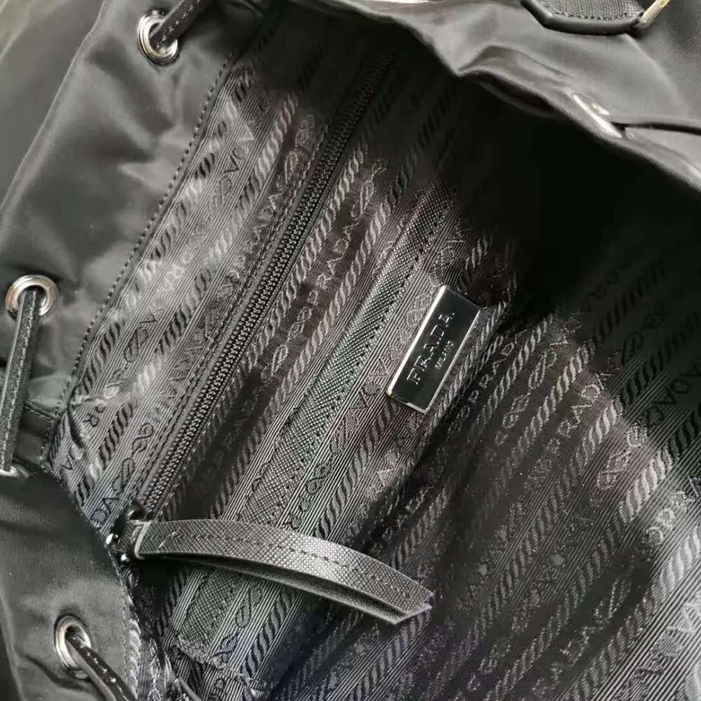 Prada Nylon and Saffiano Leather Backpack for Women in Black Prada Nylon and Saffiano Leather Backpack for Women in Black