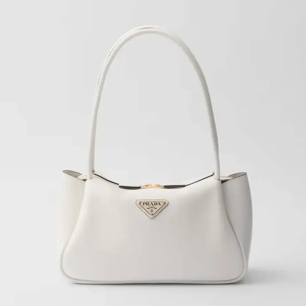 Prada Medium Leather Handbag for Women in White Prada Medium Leather Handbag for Women in White