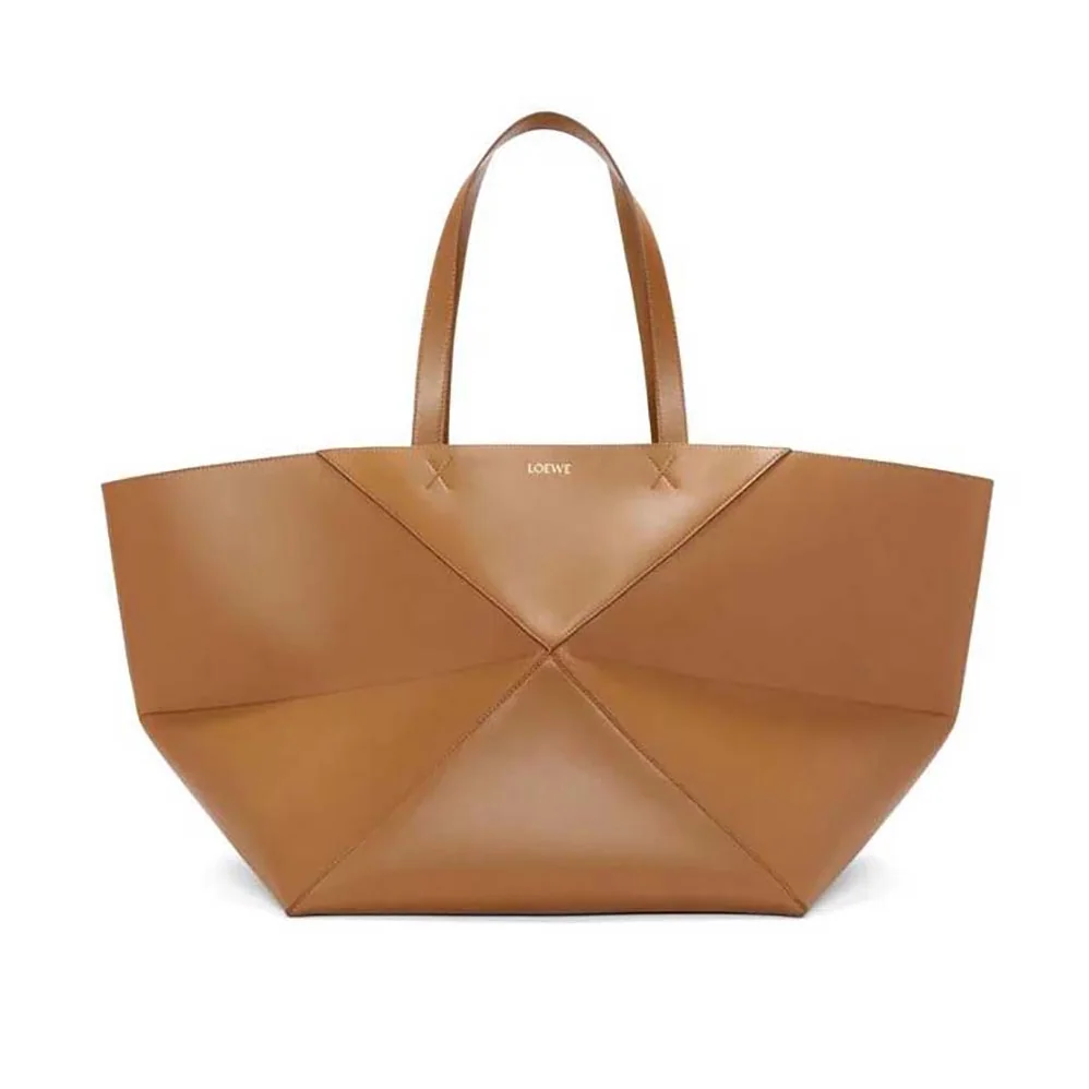 Loewe XL Puzzle Fold Tote in Shiny Calfskin for Men in Brown