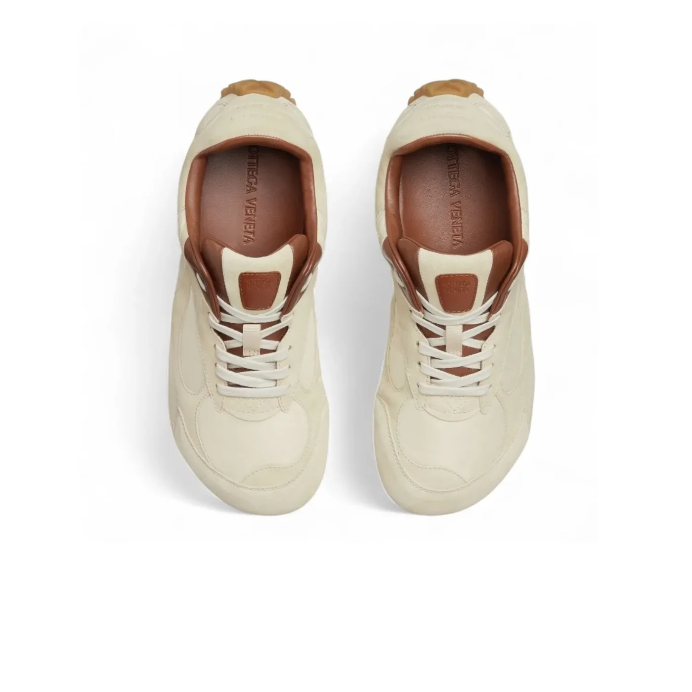 Bottega Veneta Orbit Flash Sneaker Sea Salt in Caramel