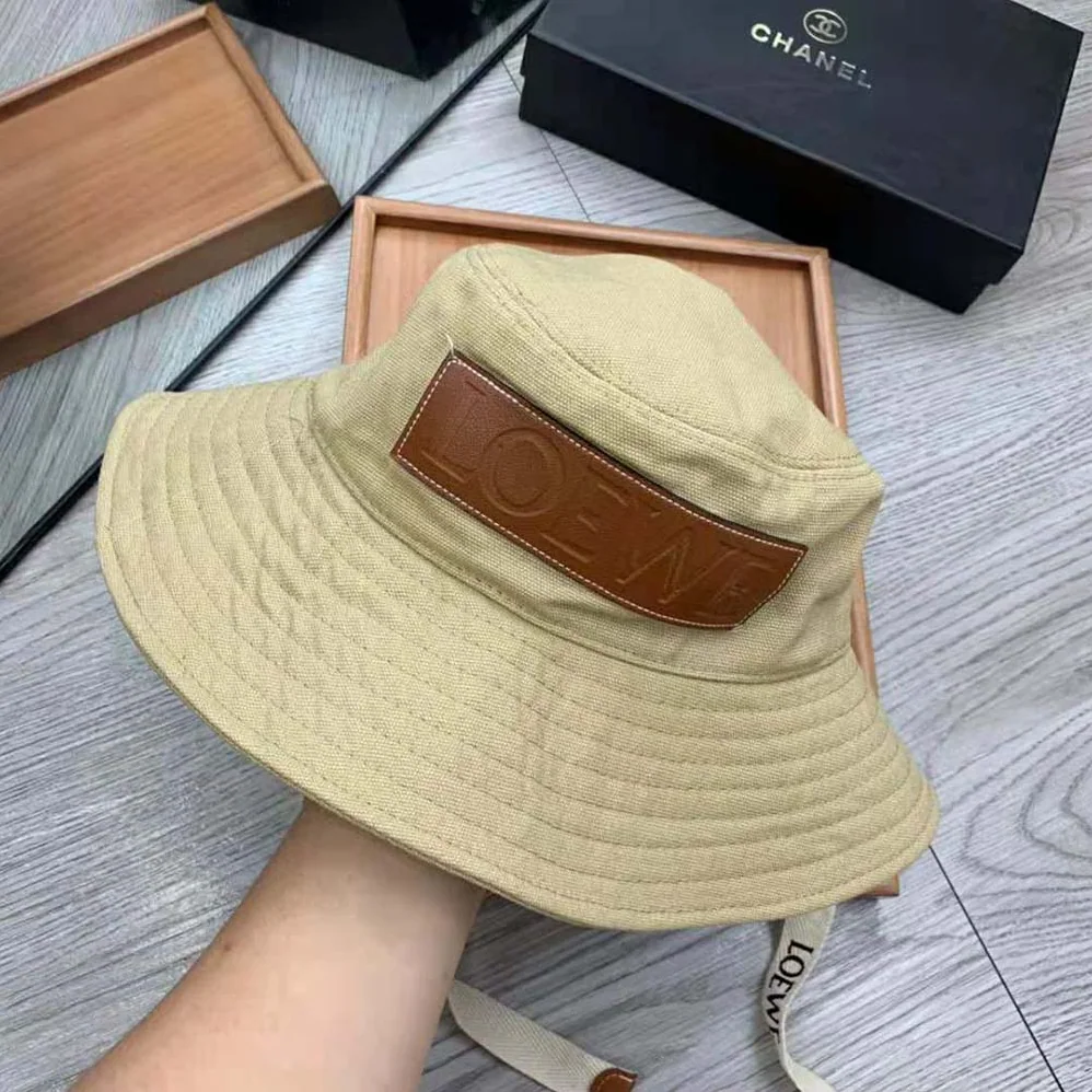 Loewe Fisherman Hat in Canvas and Calfskin for Women Loewe Fisherman Hat in Canvas and Calfskin for Women
