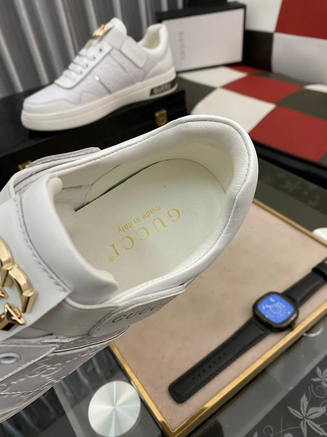 Gucci GG Embossed Sneaker Loafer With GG White for Men Gucci GG Embossed Sneaker Loafer With GG White for Men