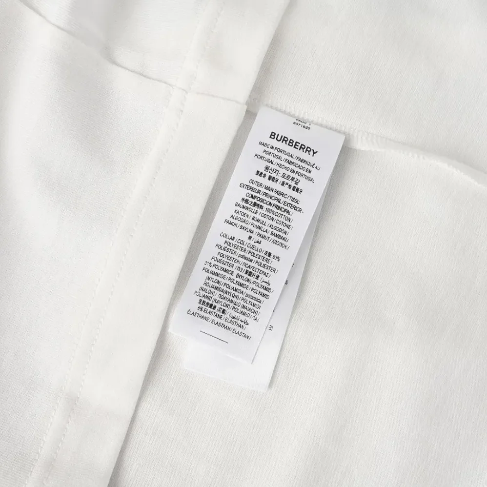 Burberry Check Flag Cotton T-shirt for Men in White Burberry Check Flag Cotton T-shirt for Men in White