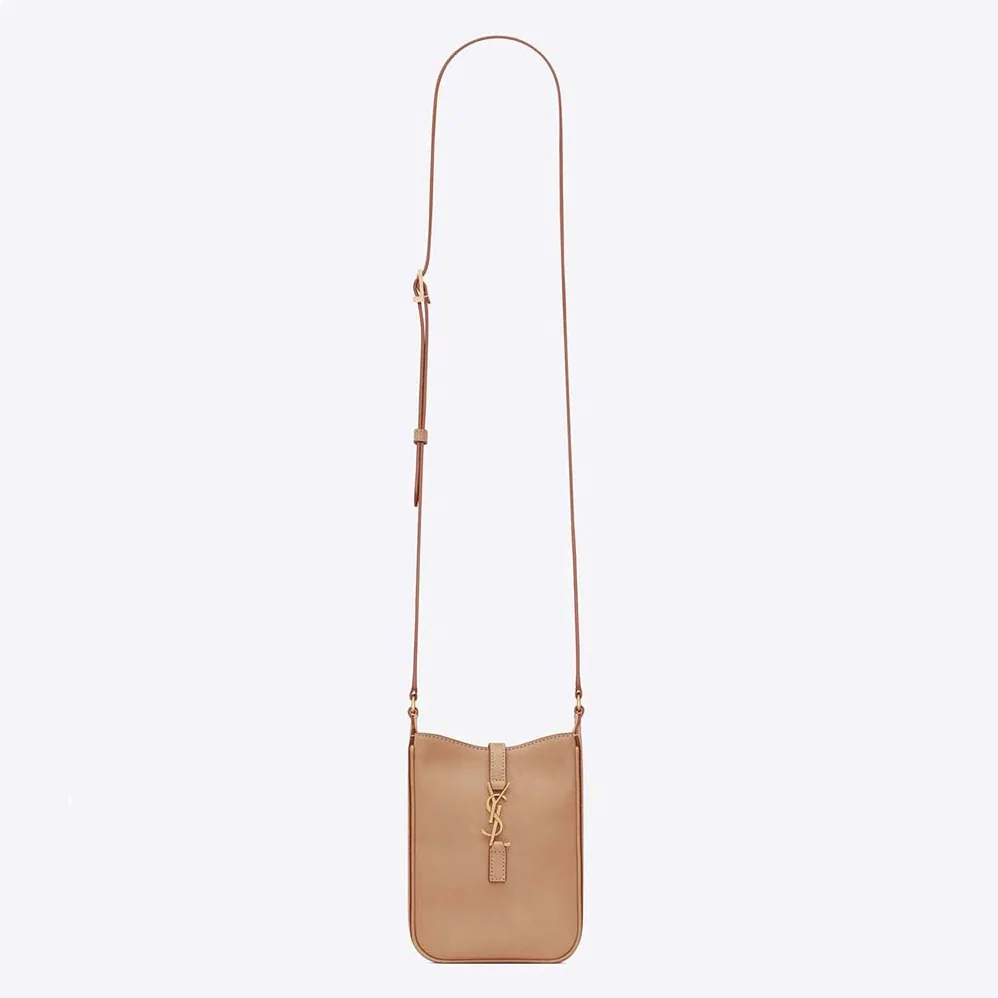 Saint Laurent YSL Le 5 à 7 Mini Vertical in Vegetable-Tanned Leather for Women in Sandy