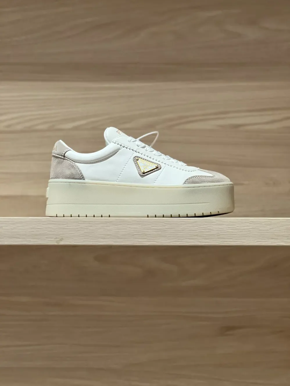 Prada Downtown Bold Nappa Leather And Suede Sneakers for Women Prada Downtown Bold Nappa Leather And Suede Sneakers for Women