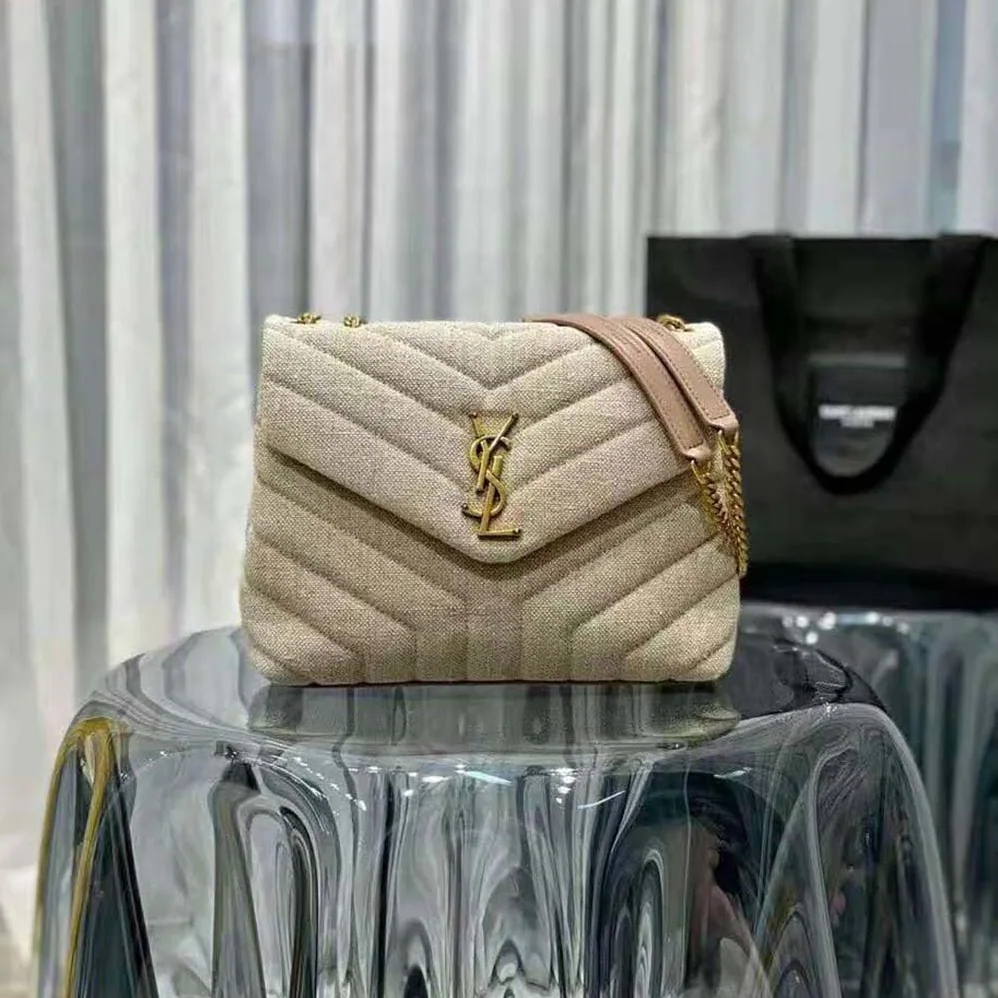 Saint Laurent YSL Loulou Small in Matelasse “Y” Linen for Women Saint Laurent YSL Loulou Small in Matelasse “Y” Linen for Women