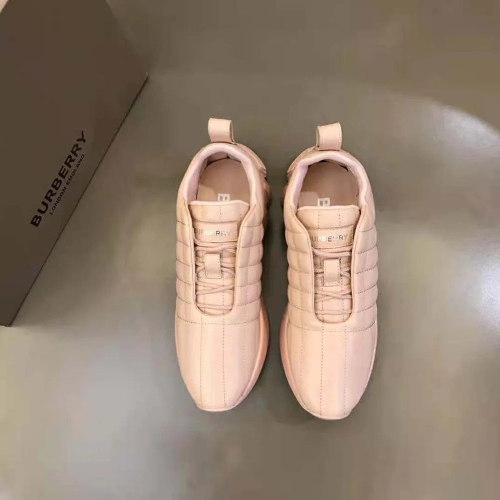 Burberry Quilted Leather Classic Sneakers for Unisex in Sandy Burberry Quilted Leather Classic Sneakers for Unisex in Sandy