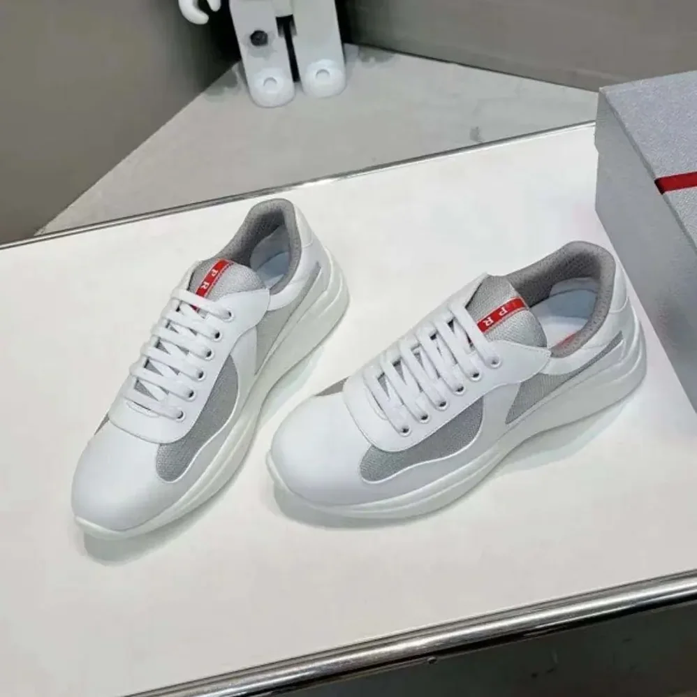 Prada America's Cup Soft Rubber and Bike Fabric Sneakers for Unisex in White