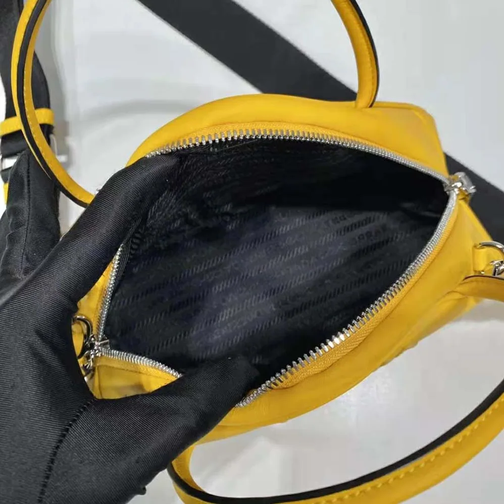 Prada Leather Prada Triangle Bag for Women in Yellow Prada Leather Prada Triangle Bag for Women in Yellow